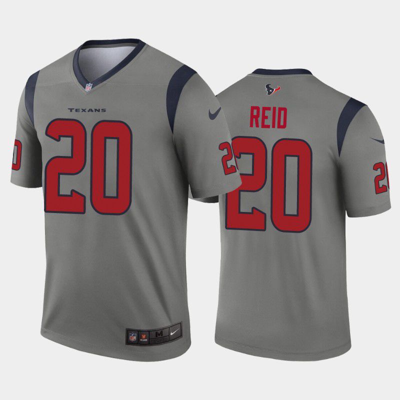 Men Houston Texans 20 Justin Reid Nike Gray Inverted Legend NFL Jersey